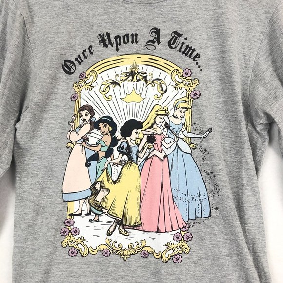 Disney Women's Size Small Grey Princess Once Upon A Time Long Sleeve T-Shirt - Picture 3 of 10